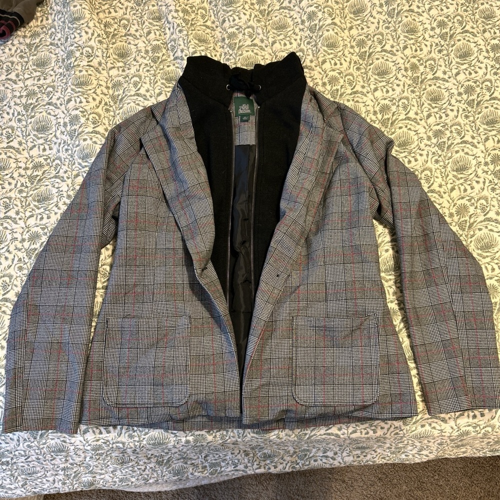Wild Fable Gray and Red Blazer Classic Suit Jacket